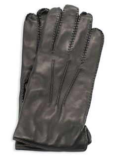 Кожаные перчатки ручной работы на кашемировой подкладке Portolano, черный
