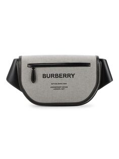 Большая поясная сумка с логотипом Olympia Burberry, цвет Grey Black