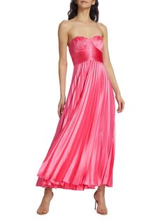 Плиссированное платье без бретелек Kin Amur, розовый