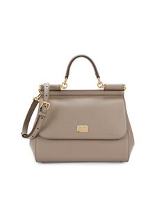 Кожаная сумка через плечо Dauphine Dolce &amp; Gabbana, тауп