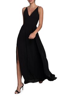 Расклешенное платье Felicia с глубоким вырезом Dress The Population, черный
