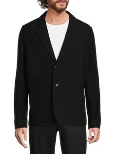 Спортивное пальто из текстурированной мериносовой шерсти Bruno Magli, черный