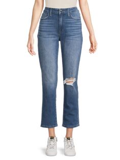 Прямые потертые джинсы до щиколотки с высокой посадкой Joe&apos;S Jeans, цвет Medium Blue