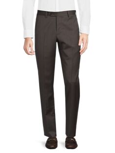 Шерстяные классические брюки Parker Zanella, цвет Medium Grey
