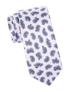 Шелковый галстук с пейсли Brioni, темно-синий
