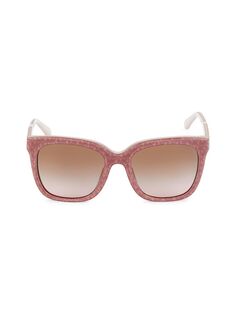 Квадратные солнцезащитные очки «кошачий глаз» 52 мм Michael Kors, цвет Pink Brown