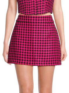 Мини-юбка Daria с узором «гусиные лапки» Walter Baker, цвет Pink Black