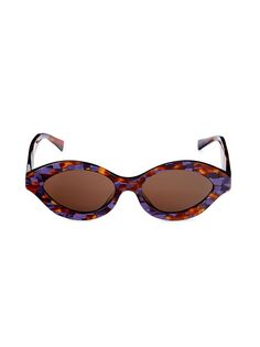 Овальные солнцезащитные очки 55MM Alain Mikli, цвет Purple Havana
