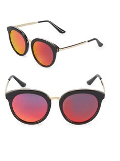 Зеркальные овальные солнцезащитные очки 54MM Aqs, цвет Black Gold