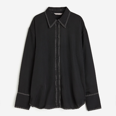 Рубашка H&amp;M Contrasting-stitch, черный H&M