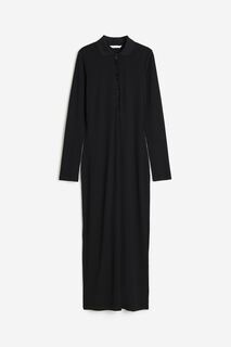 Платье H&amp;M Collared Jersey, черный H&M