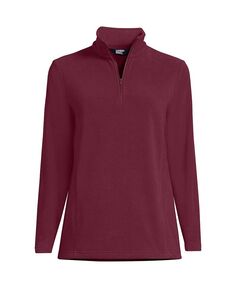 Флисовый пуловер с молнией в четверть размера больших размеров Lands&apos; End, цвет Rich burgundy