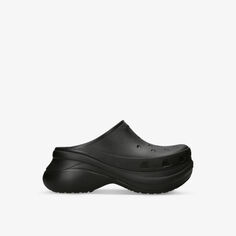 Резиновые сабо Balenciaga x Crocs на платформе Balenciaga, черный