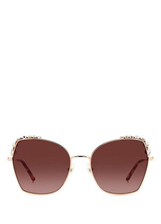 Женские солнцезащитные очки her 0145/s металлического золотисто-медного цвета Carolina Herrera