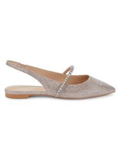 Туфли на плоской подошве с тиснением Crystalline Stuart Weitzman, цвет Rose Gold