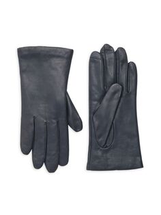 Кожаные перчатки на кашемировой подкладке Saks Fifth Avenue, цвет Stone Wall