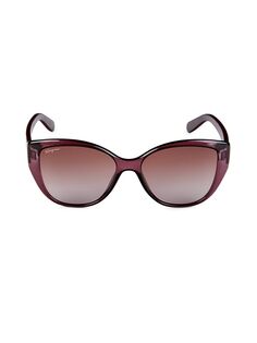 Круглые солнцезащитные очки 56MM Ferragamo, цвет Wine