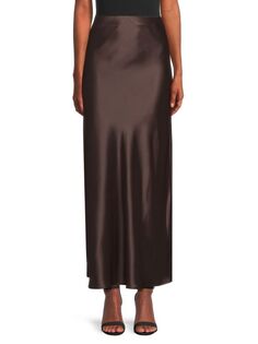 Атласная юбка-макси Renee C., коричневый
