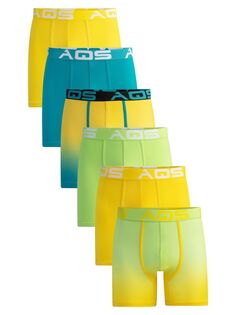 Набор из 6 трусов-боксеров с эффектом омбре в ассортименте Aqs, цвет Yellow Multi