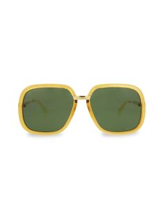 Солнцезащитные очки-авиаторы 60MM Gucci, цвет Yellow Gold
