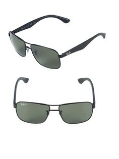 Круглые солнцезащитные очки-авиаторы 59MM Ray-Ban, черный