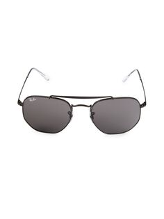 Прямоугольные солнцезащитные очки-авиаторы 54MM Ray-Ban, черный