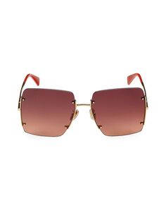 Квадратные солнцезащитные очки 60 мм Max Mara, коричневый