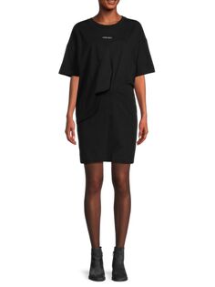 Асимметричное мини-платье-футболка Kenzo, черный