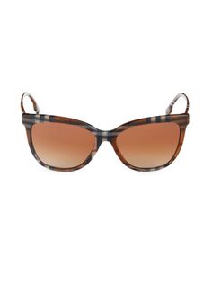 Квадратные солнцезащитные очки 56MM Burberry, коричневый