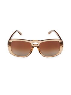 Квадратные солнцезащитные очки 56MM Tom Ford, коричневый