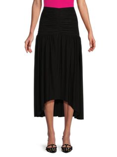 Асимметричная юбка-миди Dalida со сборками Misa Los Angeles, черный