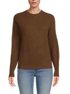 Кашемировый свитер с круглым вырезом Amicale, коричневый