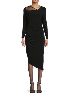 Асимметричное платье-футляр Midaxi Calvin Klein, черный