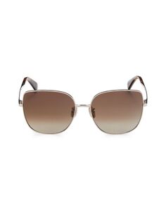 Квадратные солнцезащитные очки 59MM Max Mara, коричневый
