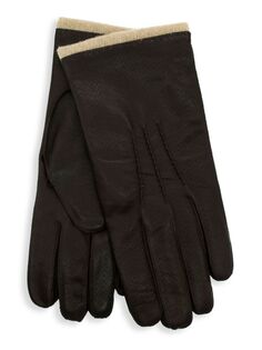 Кожаные перчатки на шерстяной подкладке Portolano, коричневый