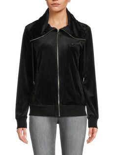 Бархатная куртка со стразами Calvin Klein, черный