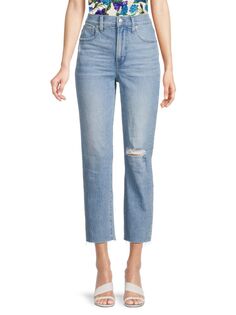 Идеальные винтажные укороченные прямые джинсы Madewell, цвет Coney Wash Blue
