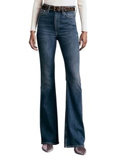 Расклешенные джинсы Casey с высокой талией Rag &amp; Bone, цвет Corso
