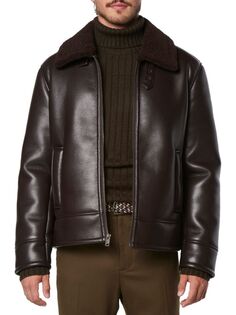 Куртка из искусственной кожи с отделкой из искусственного шерлинга New York Cadman Andrew Marc, коричневый