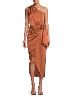 Атласное платье миди Brooks Misha, цвет Copper