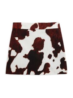 Мини-юбка с абстрактным принтом для девочек Burberry, коричневый