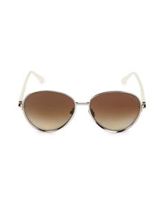 Овальные солнцезащитные очки 59MM Tom Ford, коричневый