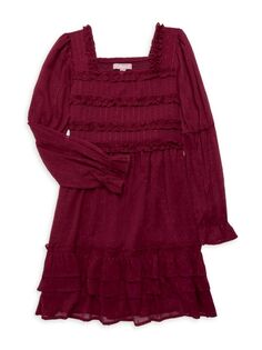 Платье для девочки с рюшами в горошек Bcbgirls, цвет Cranberry