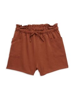 Однотонные шорты для маленьких девочек Miles The Label, коричневый
