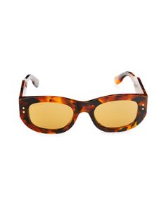 Прямоугольные солнцезащитные очки 51MM Gucci, коричневый