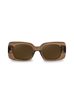 Прямоугольные солнцезащитные очки 47MM Aqs, коричневый