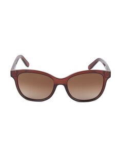 Прямоугольные солнцезащитные очки 55MM Ferragamo, коричневый