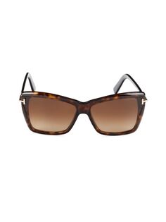 Солнцезащитные очки «кошачий глаз» 64 мм Tom Ford, коричневый