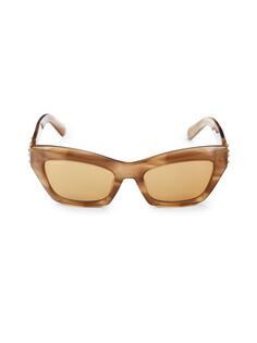 Солнцезащитные очки «кошачий глаз» с кристаллами Swarovski, 55 мм Swarovski, коричневый