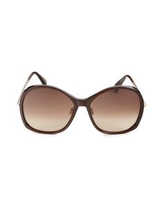 Солнцезащитные очки-бабочки 60MM Max Mara, коричневый